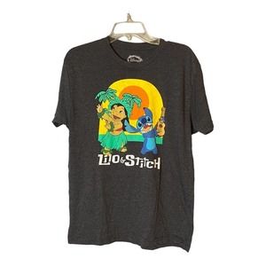 Disney Lilo And Stitch Gray Graphic T-Shirt Large‎